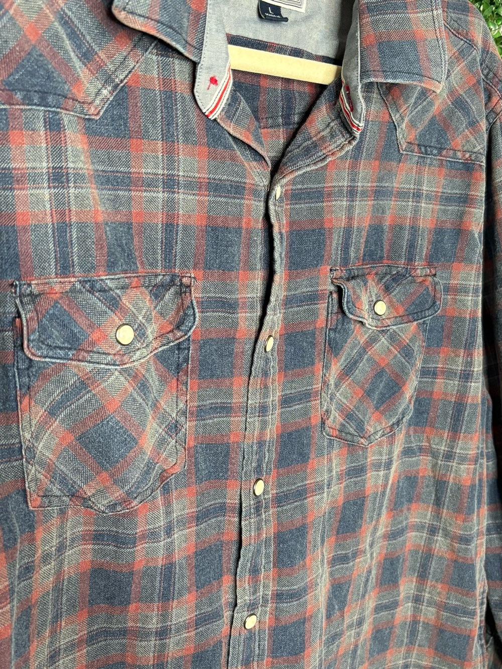 Desert Son Flag & Anthem Men's Plaid Button-Down Shirt pearl snap buttons - Picture 5 of 6